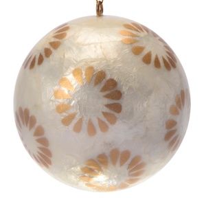 Cyprus Gold Leaf Lacquered Hand-made Painted Capiz Christmas Ornament